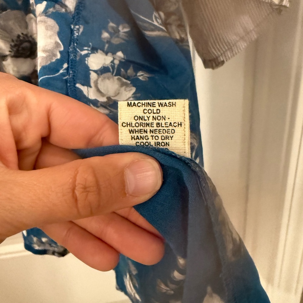 NWT Mahila blue floral flowy kimono, O/S - Picture 5 of 6